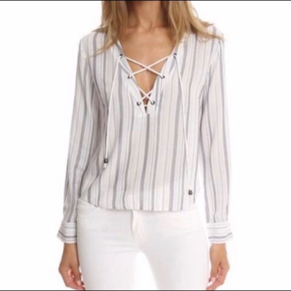 Rails Tops - Rails Grace Patriot Stripe Lace Front Top Medium
